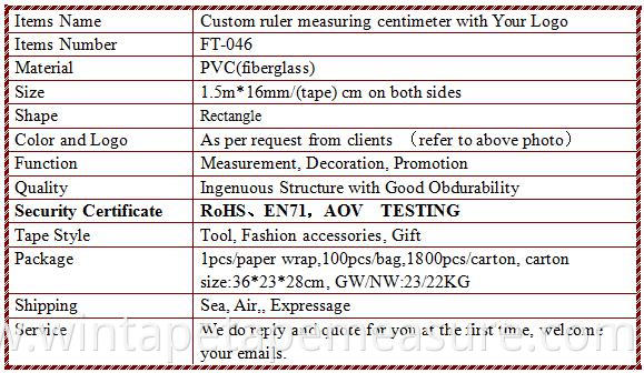 150cm promotional fiberglass sewing tailoring materials medical rulers types of tape measures with company logo and name